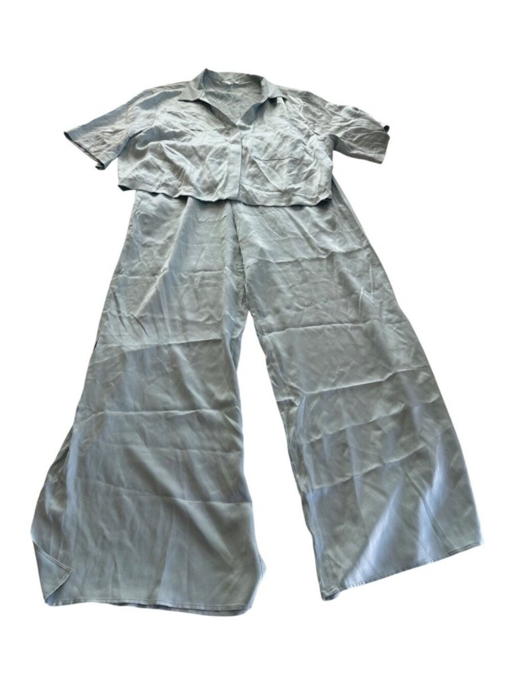 LUNYA High Waist Washable Silk Pajamas LG Cumulus Blue NEW - Picture 2 of 11